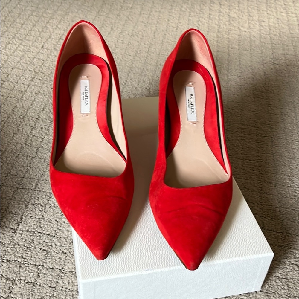 Red Suede Women's Pumps